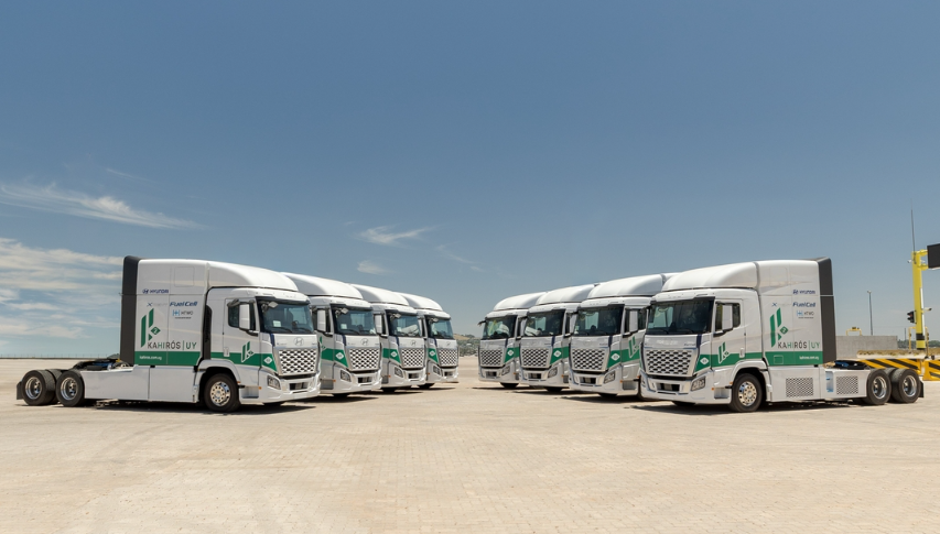現(xiàn)代汽車向烏拉圭環(huán)保物流項目提供8輛氫燃料卡車